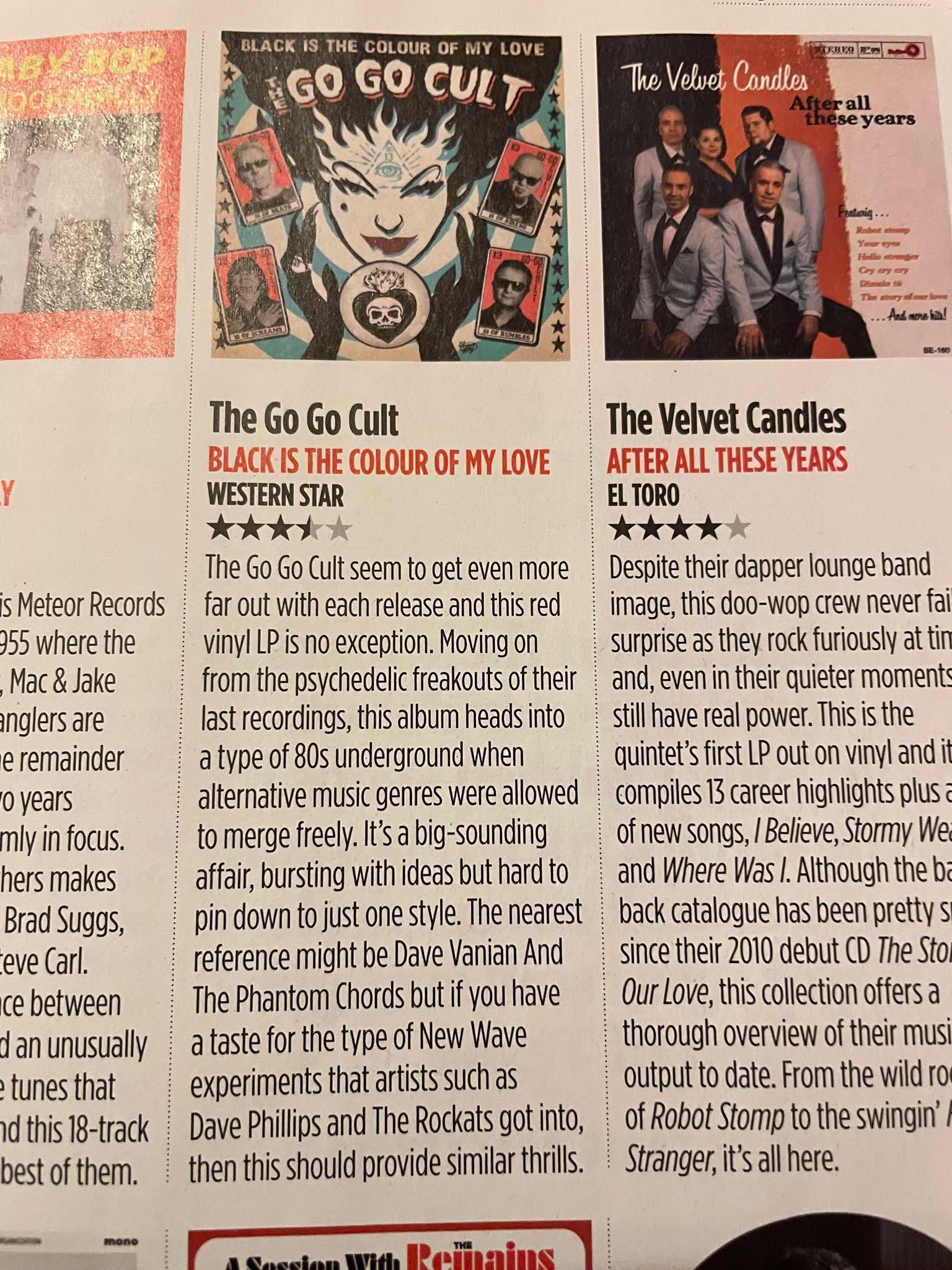 A magazine article about the go go cult and the velvet candles