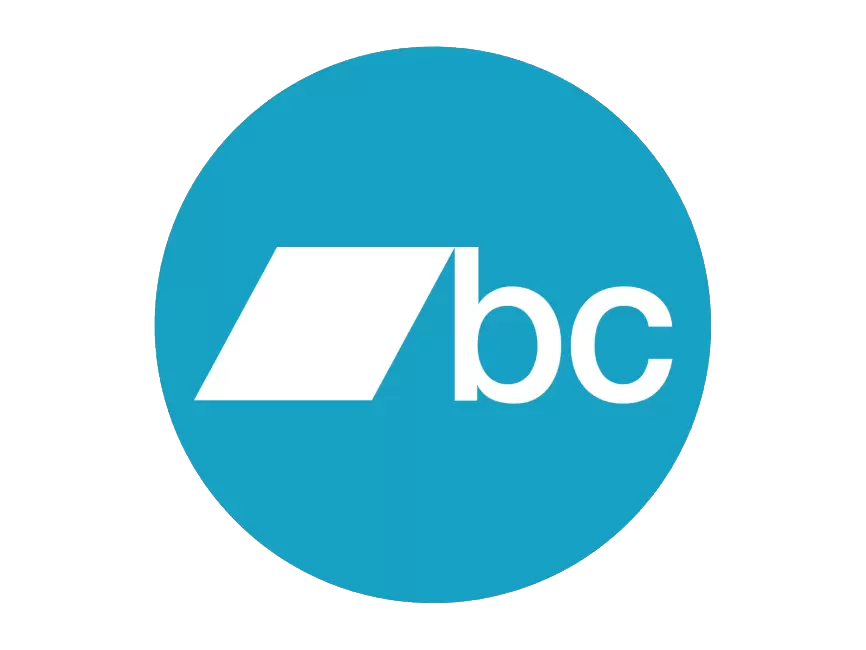 Bandcamp The bc logo is in a blue circle on a white background