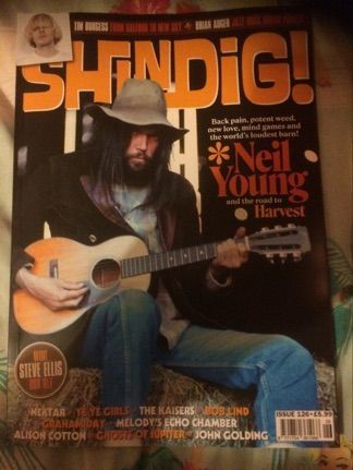 A magazine with neil young on the cover