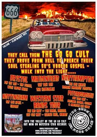A poster for a concert called the go go cult