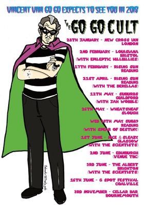 A poster for vincent win go go expects to see you in 2012
