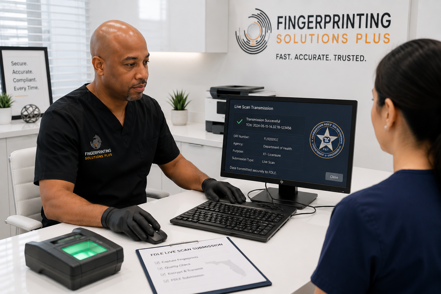Electronic FDLE fingerprint transmission workflow