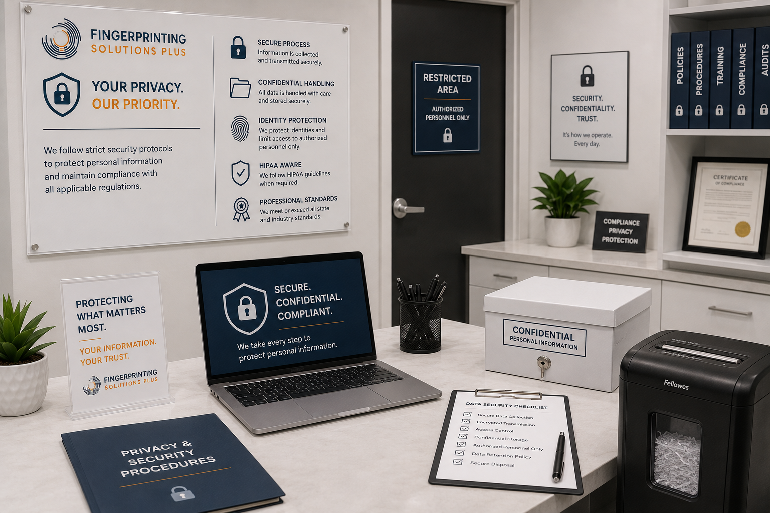 Privacy and identity protection procedures for enterprise fingerprinting services