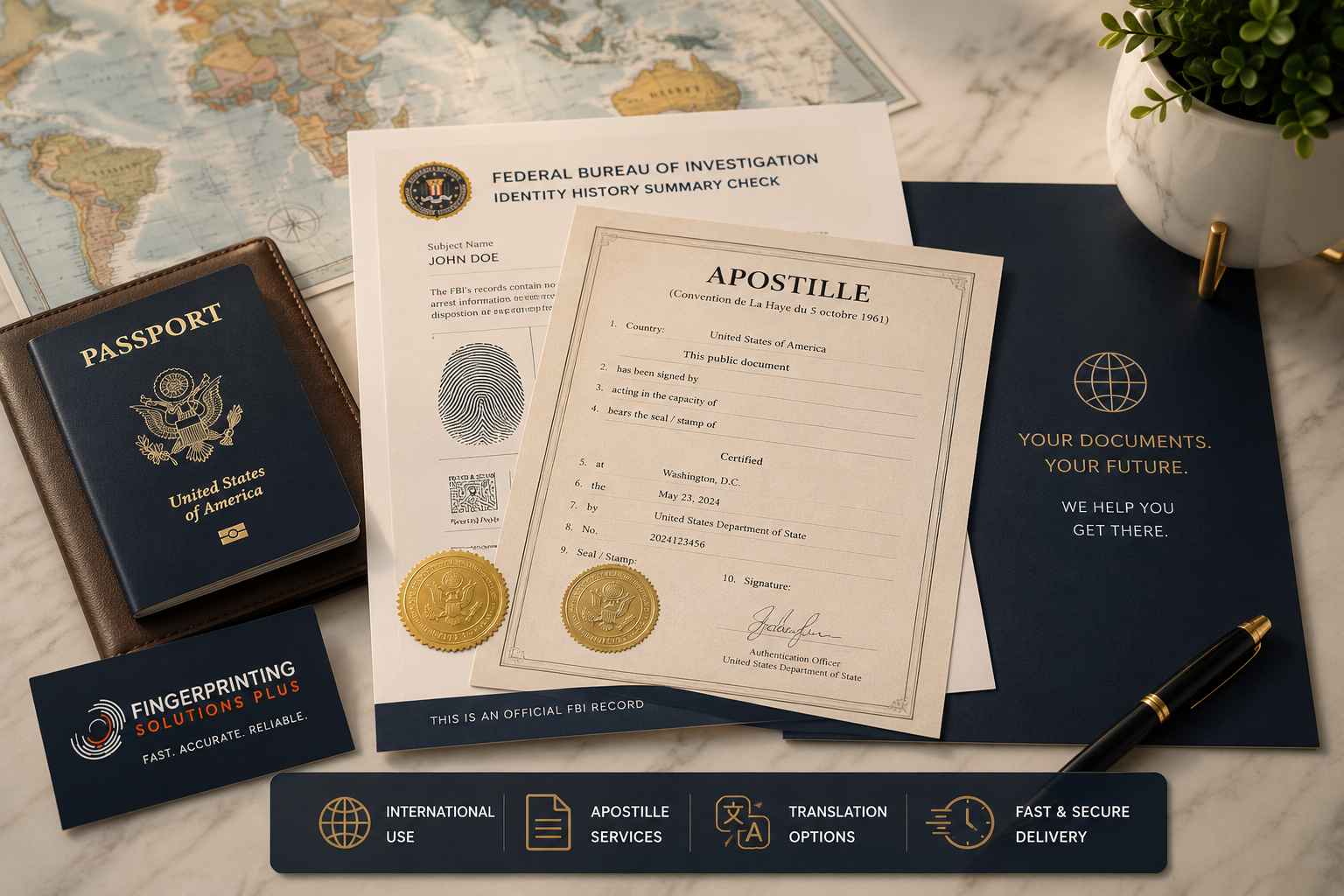 FBI background check apostille services for international travel, dual citizenship, and overseas documentation
