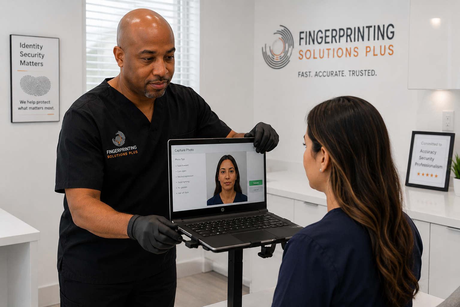 Applicant photo capture for FDLE submission requirements
