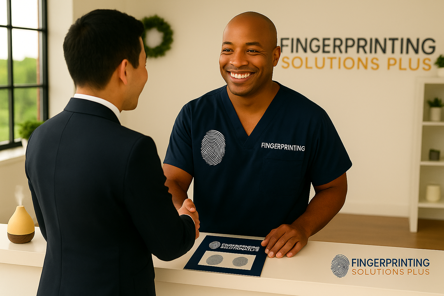 A nurse is standing in front of a christmas tree and talking to a doctor.