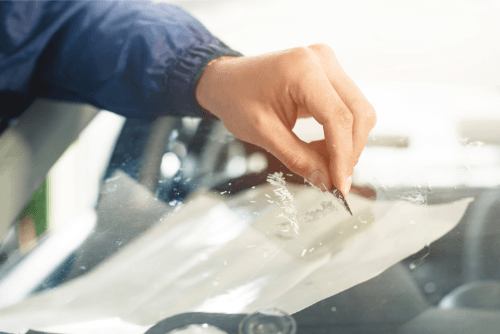 Windscreen that Has Been Broken by Stone
