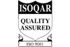 ISOQAR Quality Assured certification logo, featuring a shield emblem and the text 