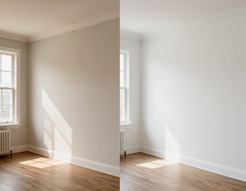 Before and after interior painting project
