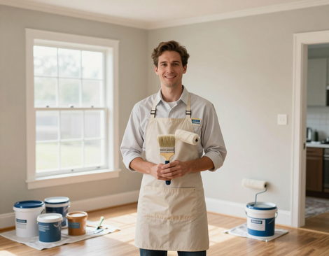 Dawson Interior Painting owner in a freshly painted home interior