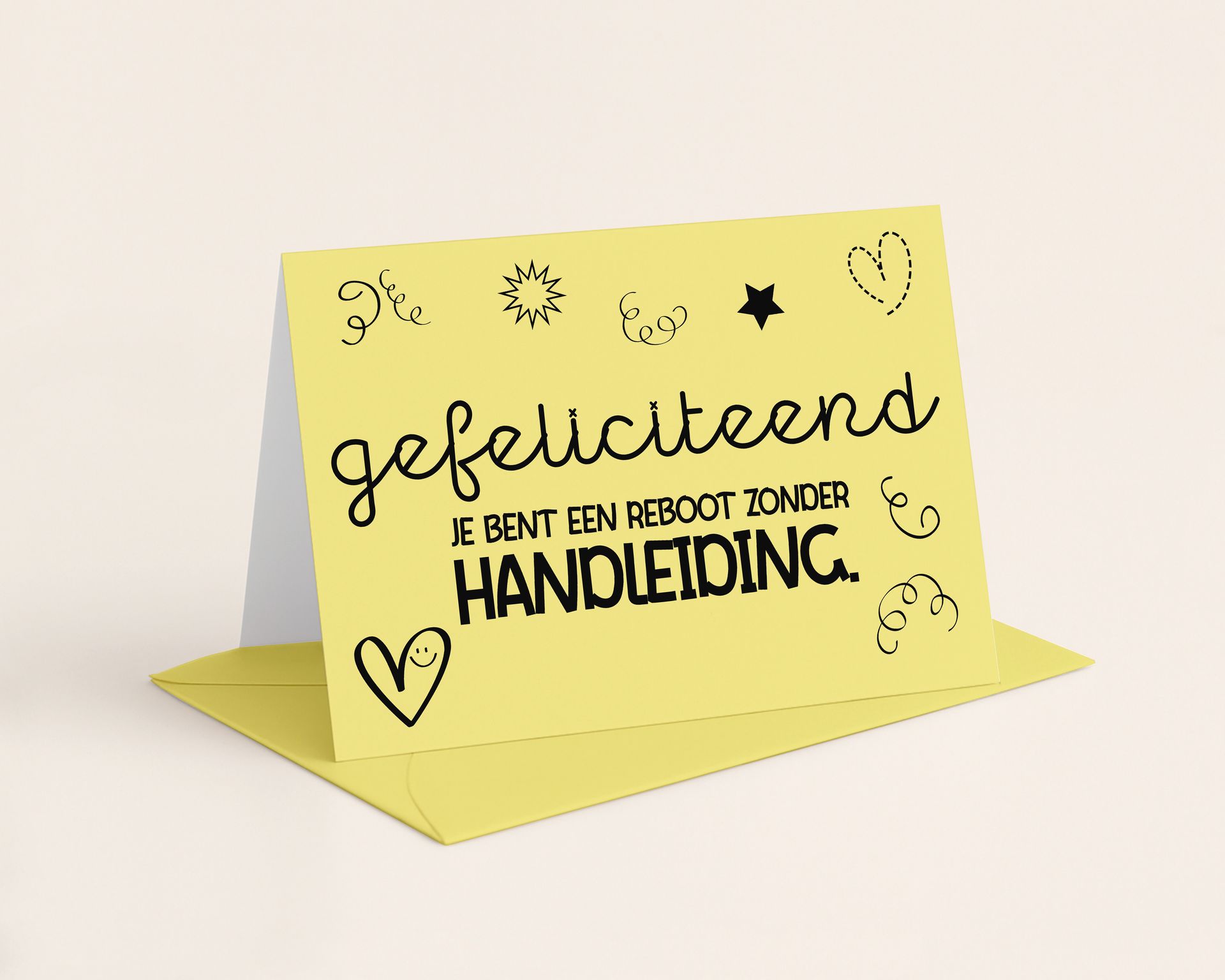 Yellow card with Dutch text