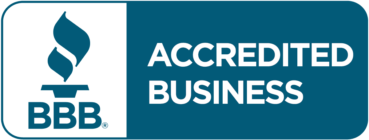 BBB Accredited Business logo in blue and white