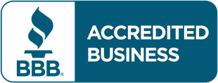 BBB Accredited Business logo in blue and white