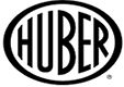 Huber logo in black and white inside an oval border