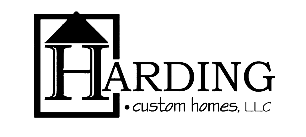 Harding Custom Homes, LLC logo with house icon and black text on white background