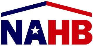 NAHB logo with blue letters and red roof line over the text