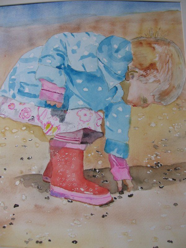 Meisje op het strand 50x60 cm