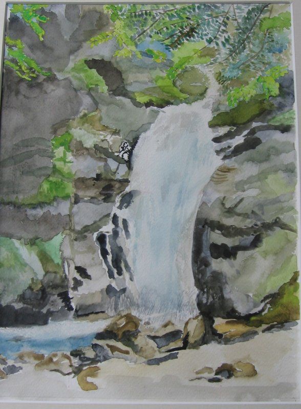 Waterval Pyreneeën 40x50 cm