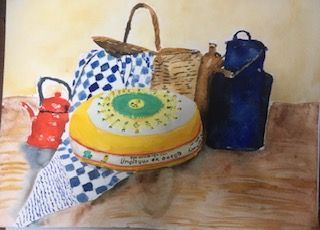 stilleven Ruurhoeve, 54x44 cm. ingelijst