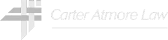 A black and white logo for carter almore law