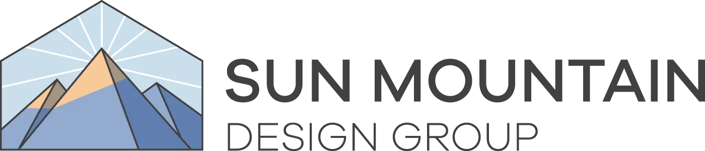 Sun Mountain Design Group logo with stylized mountain icon and black text