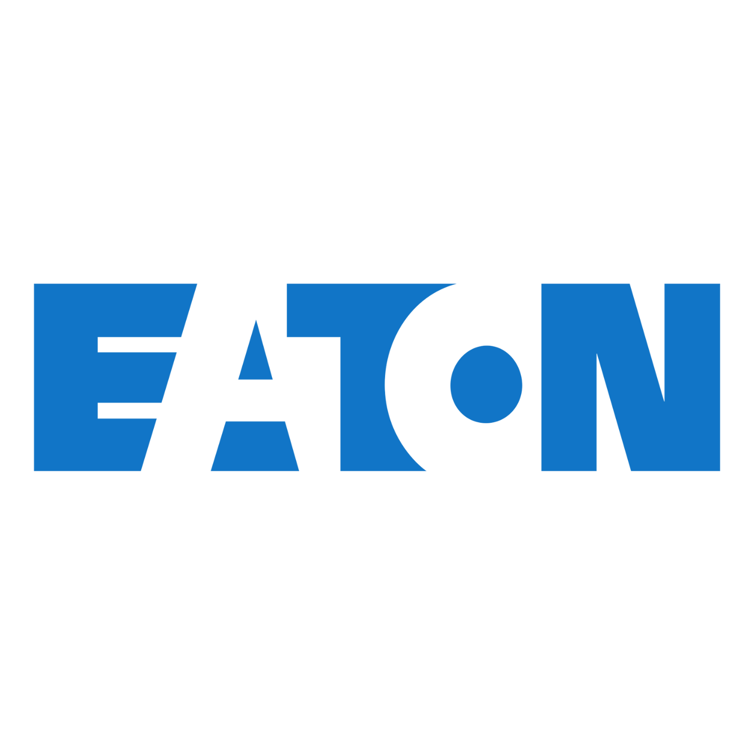 EATON logo in blue block letters with a white cutout in the letter 