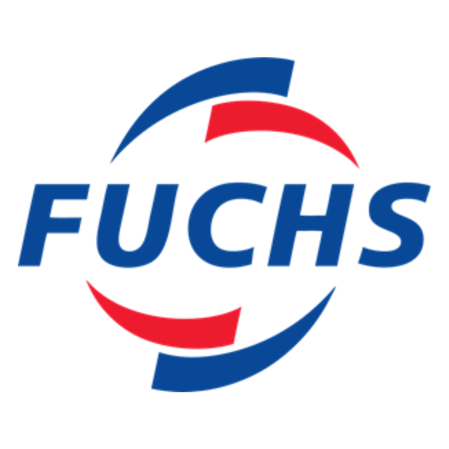 FUCHS logo with blue and red arcs around the blue word