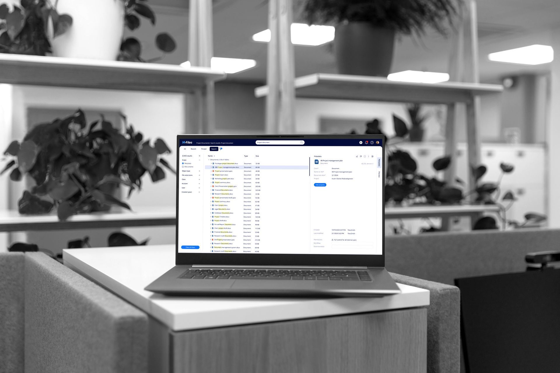 M-Files interface displaying automated version control and document approval history. Ideal replacement for SharePoint Server.