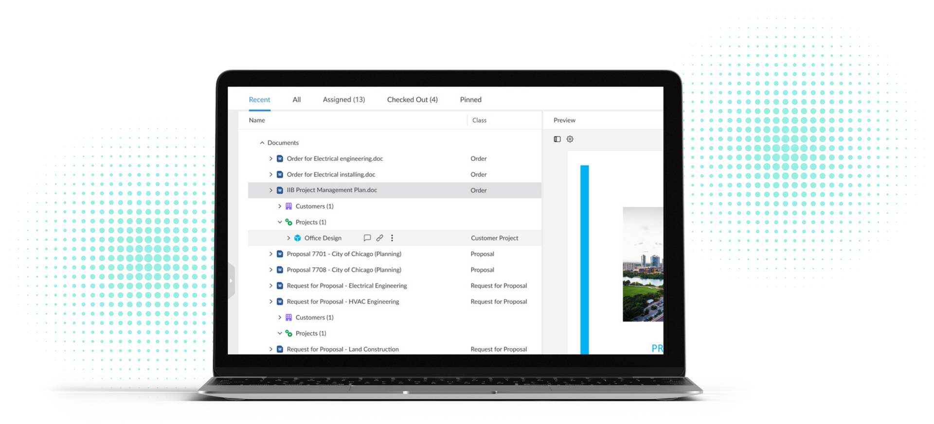 M-Files opened on a Desktop Screen