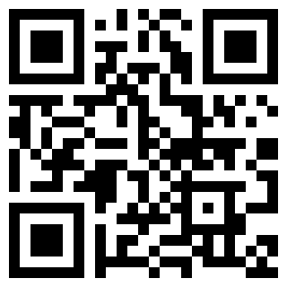 Ein schwarz-weißer QR-Code auf weißem Hintergrund