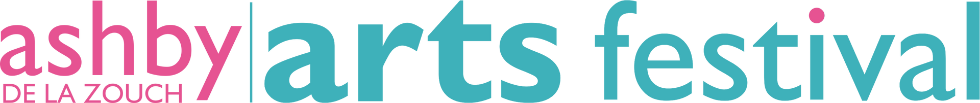a logo for the ashby arts festival is shown