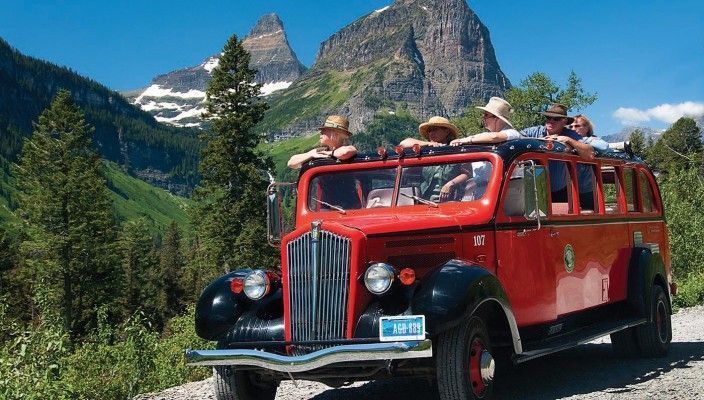 Red Bus Tour East Glacier Montana

