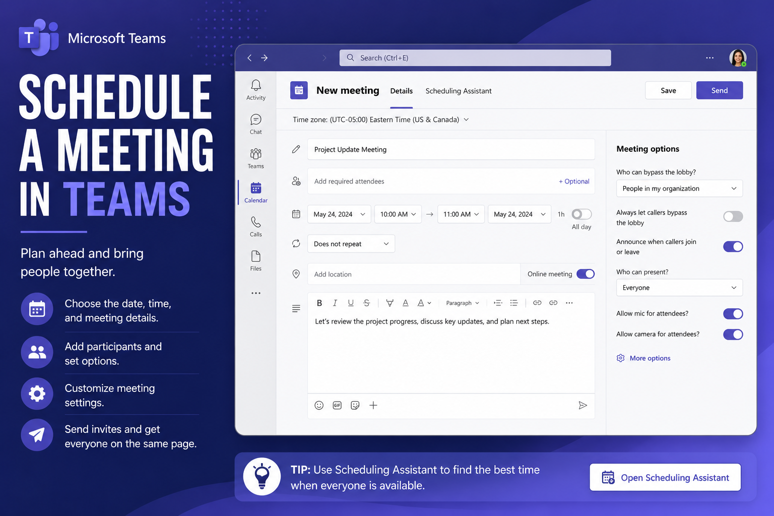 How to Schedule a meeting in Microsoft Teams