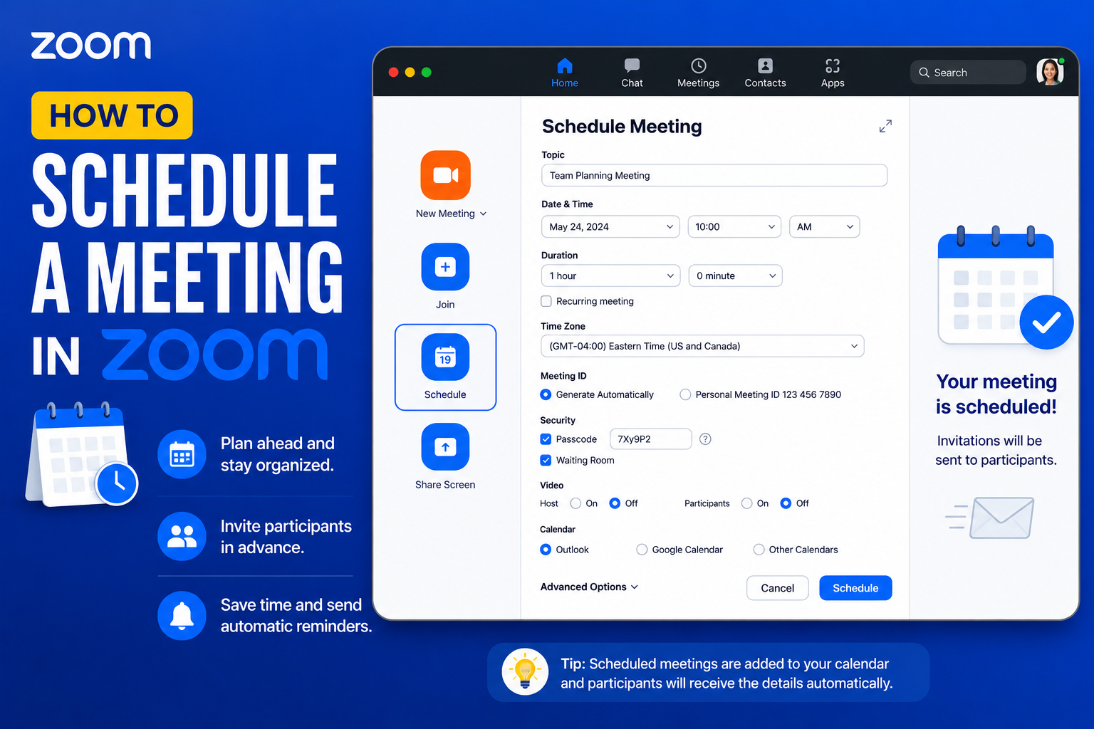 How to schedule a meeting in Zoom