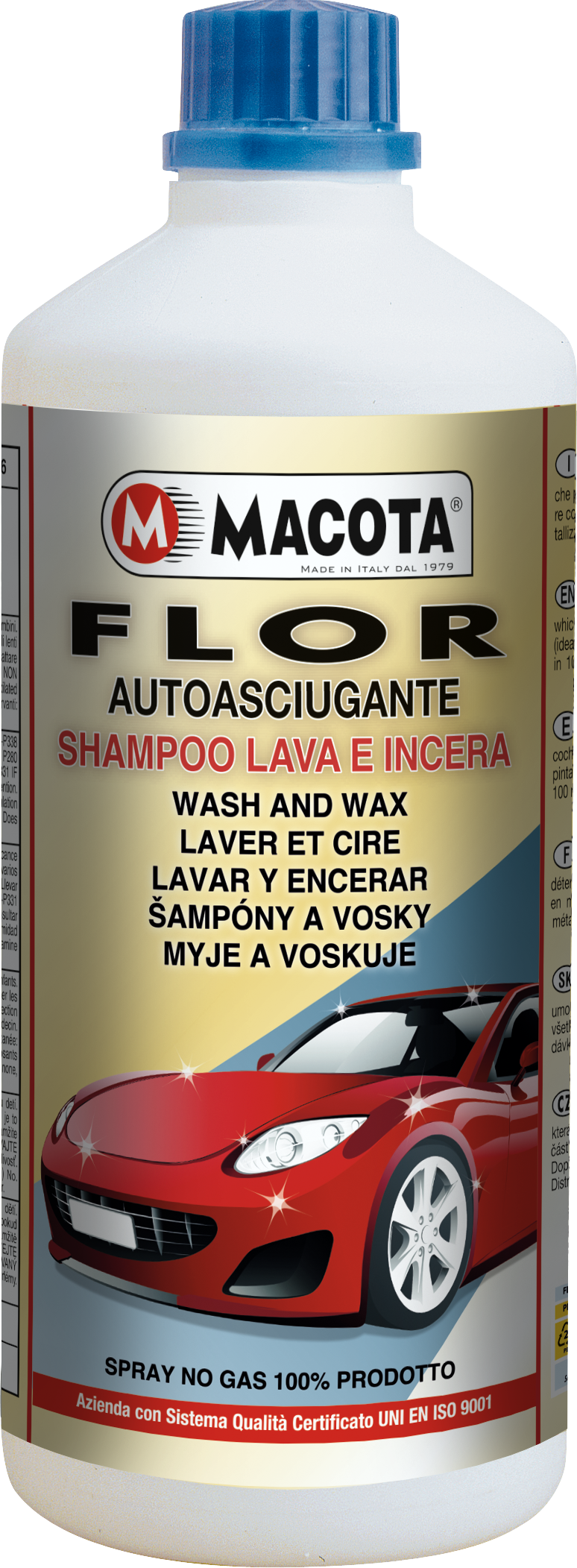 FLOR AUTOASCIUGANTE: Shampoo lava e incera per auto