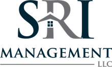 SRI Management logo in blue and gray with stylized “SRI” above “MANAGEMENT” and a small house icon