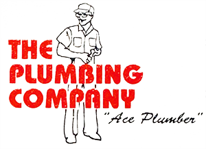 Logo for The Plumbing Company with a line-drawn plumber and the text &ldquo;Ace Plumber&rdquo;