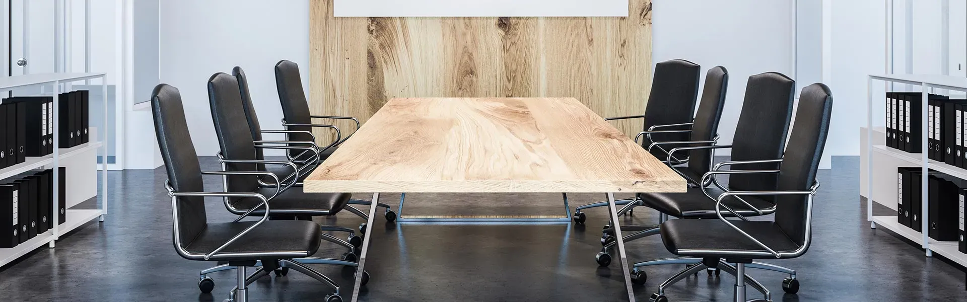 A Conference Room With a Long Wooden Table and Chairs — South Pacific Cleaning in Bentley Park, QLD