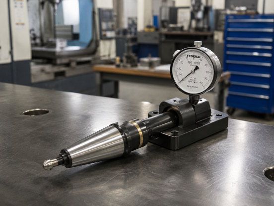 Industrial workshop with machine inspection boring mill replaceable spindle taper insert inspection