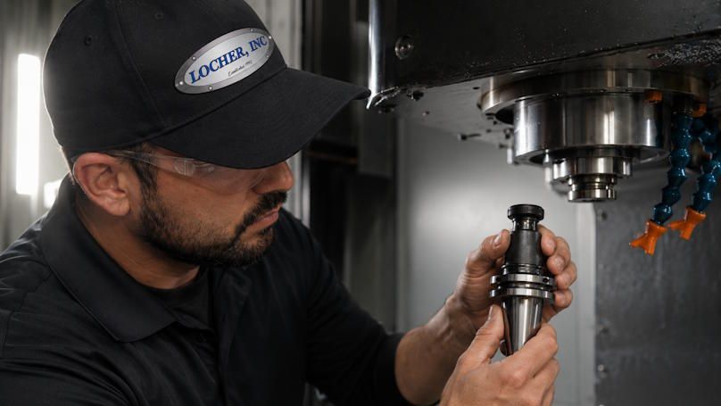Locher Tech Installing a Retention Knob in a CNC machine