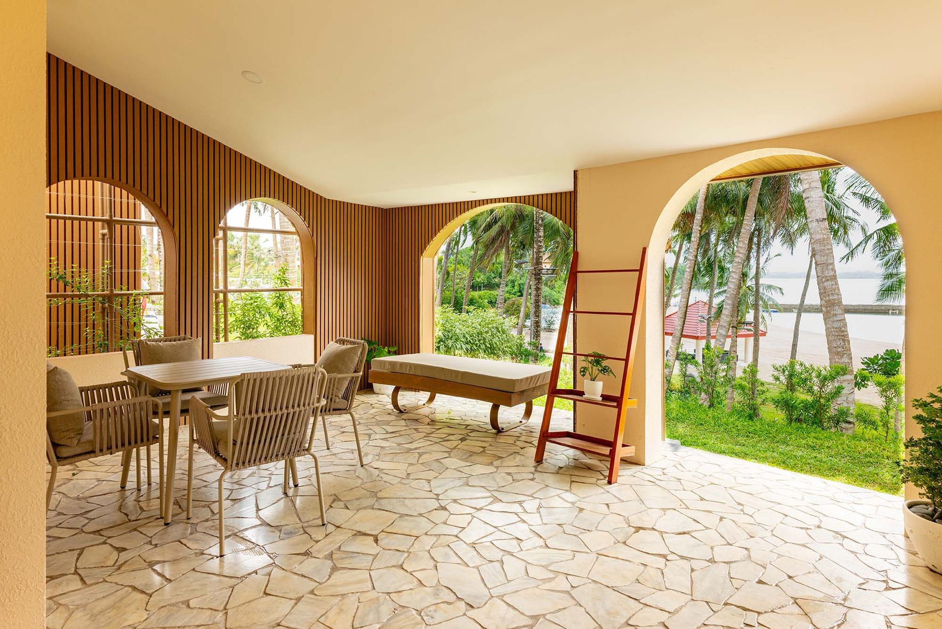 Beach Villa al fresco terrace with sea view at Costa Solana Resort, Pagbilao, Quezon