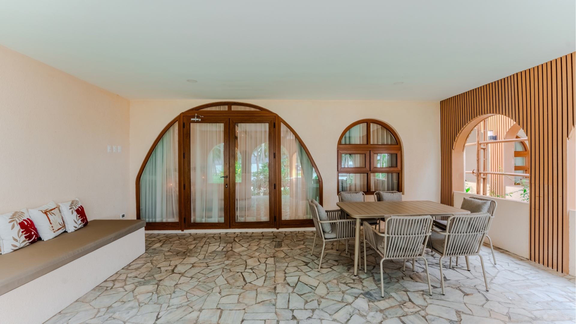 Beach Villa al fresco terrace with sea view at Costa Solana Resort, Pagbilao, Quezon