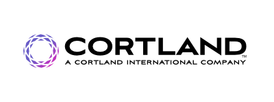 A cortland international company logo on a white background.