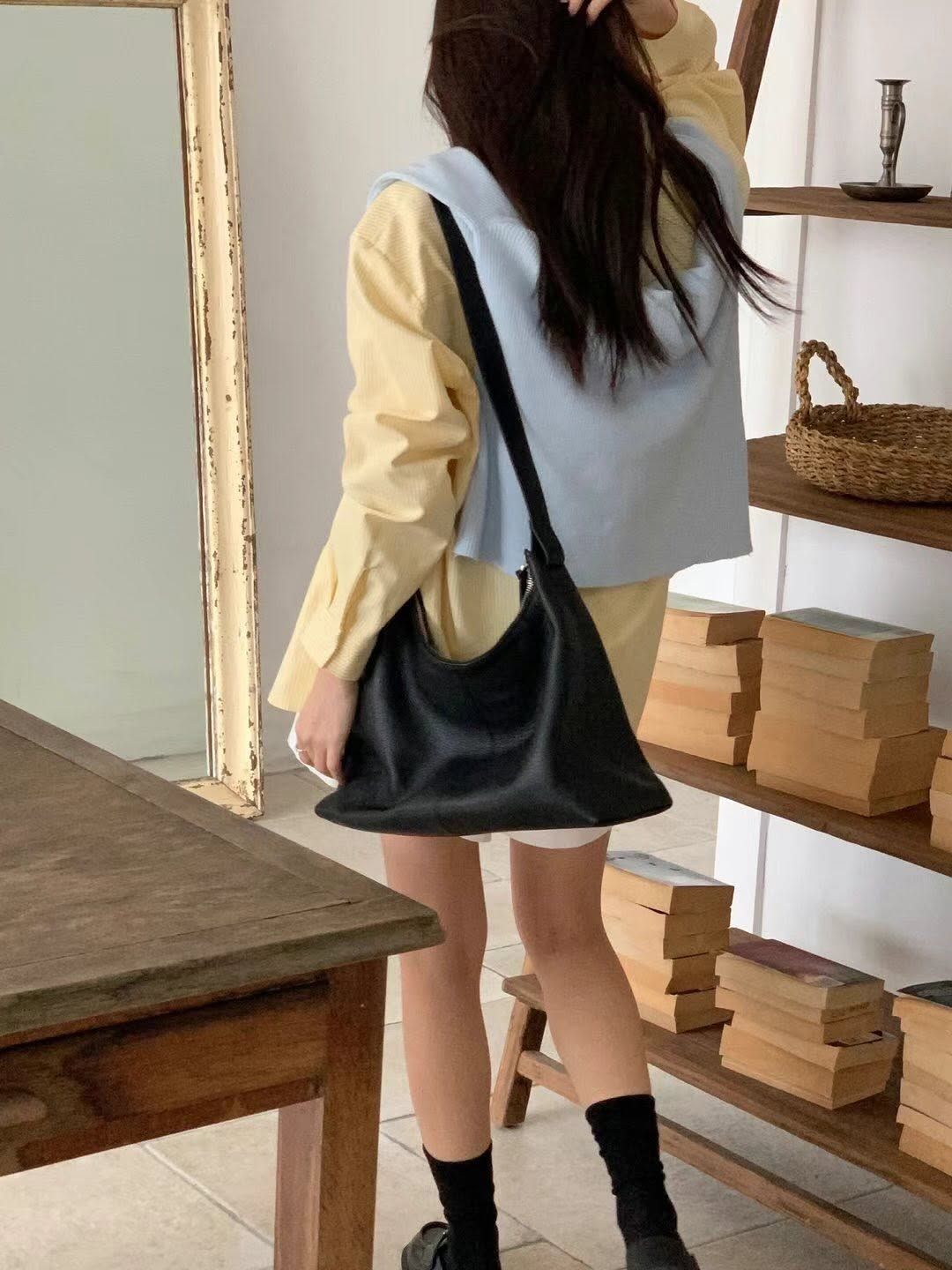輕條紋小標棉襯衫