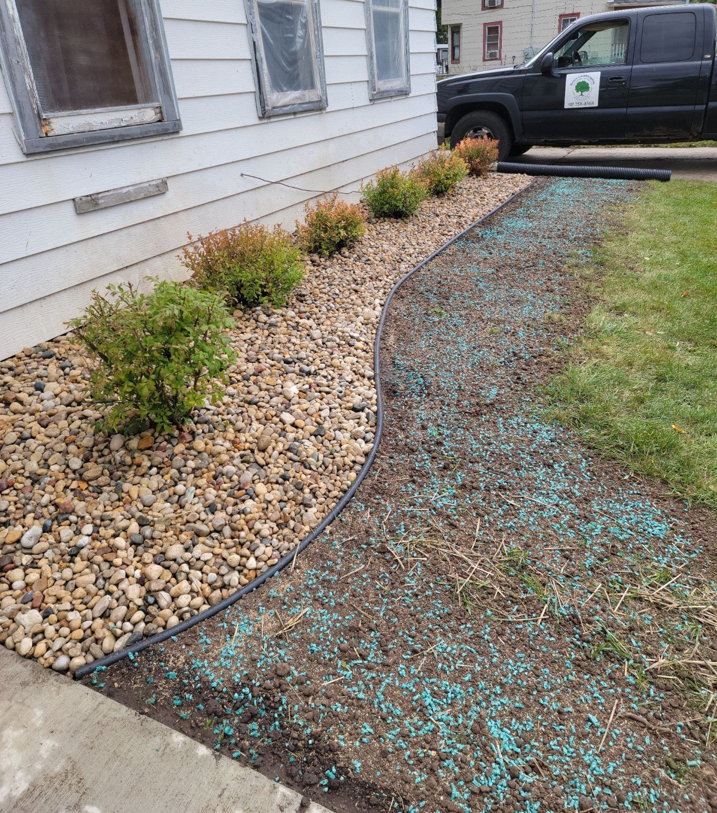 New landscaping and grading to repair water issues