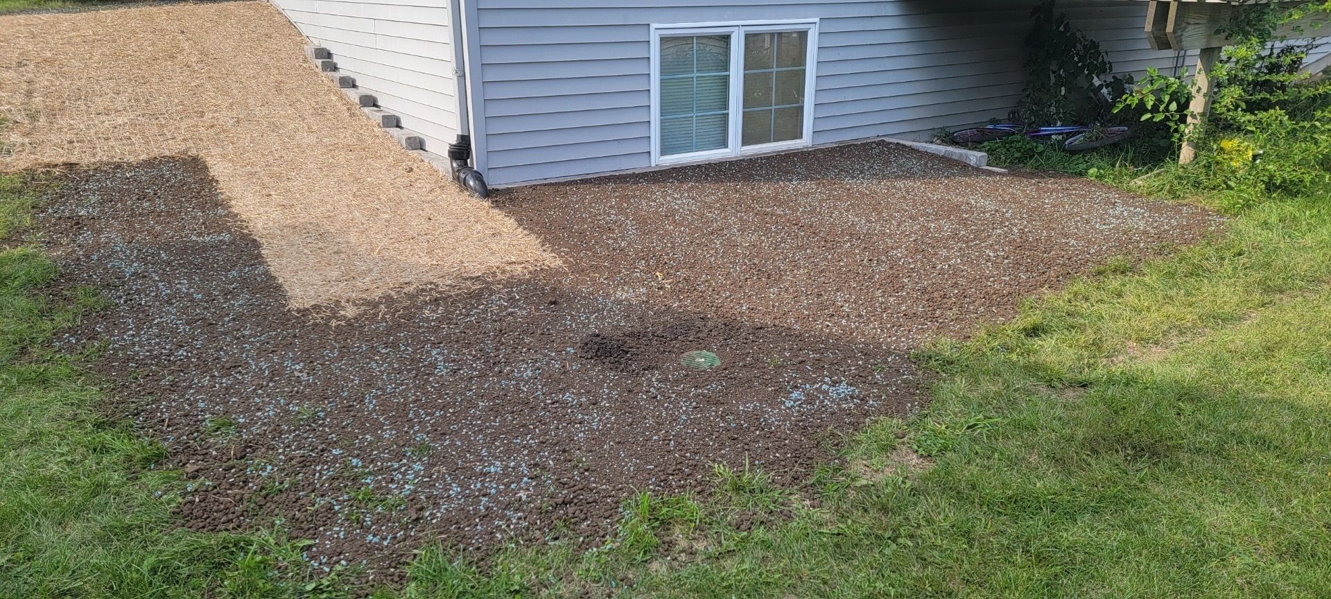 Grading outside house