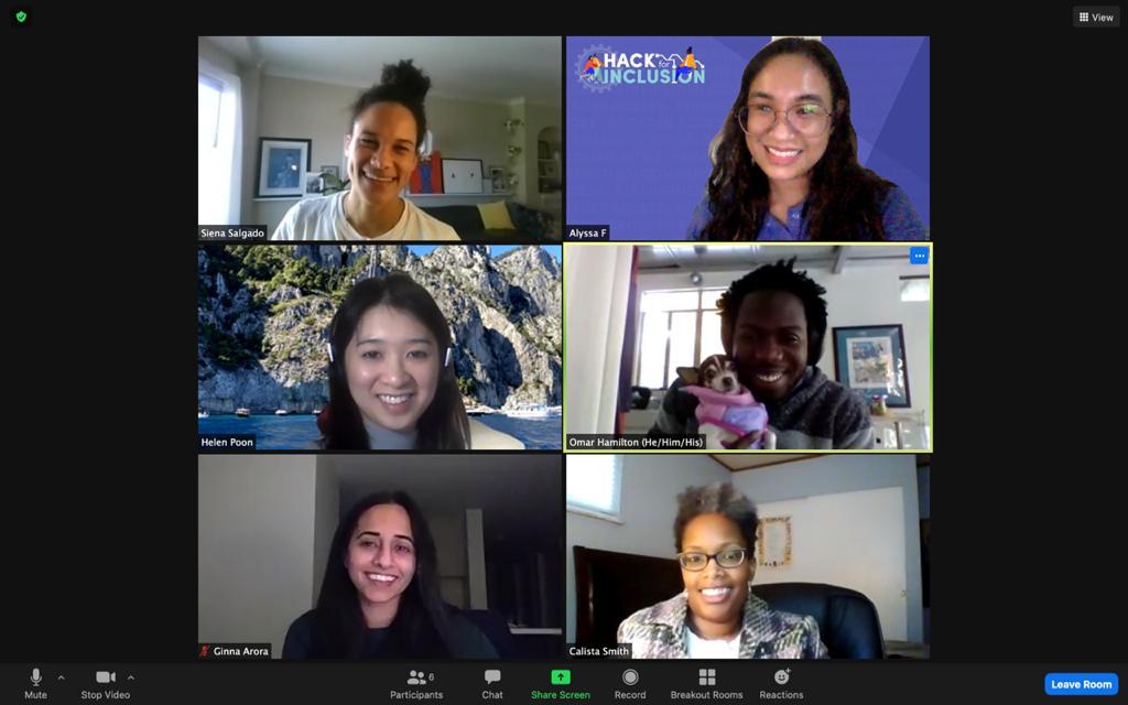 Video of virtual meeting with six people