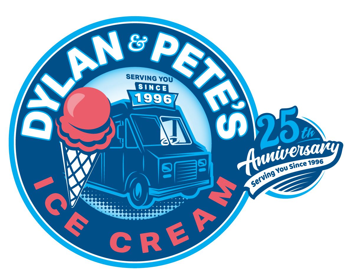 A logo for dylan and pete 's ice cream