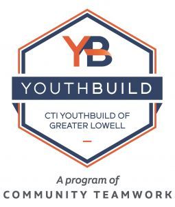 A logo for youthbuild a program of community teamwork