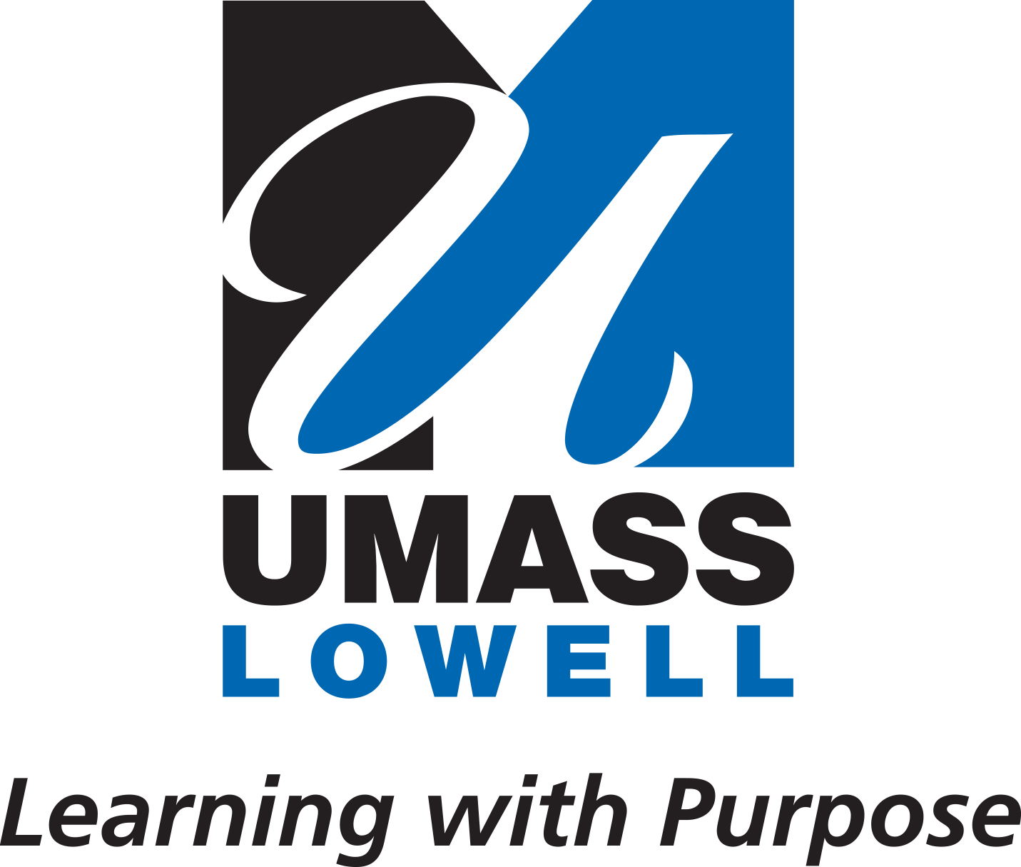 A logo for umass lowell learning with purpose